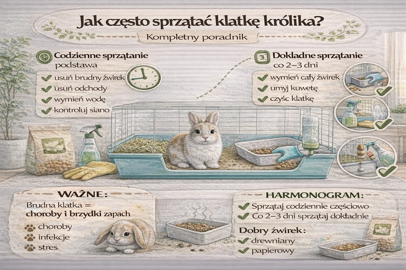 Jak często sprzątać klatkę królika? Kompletny poradnik