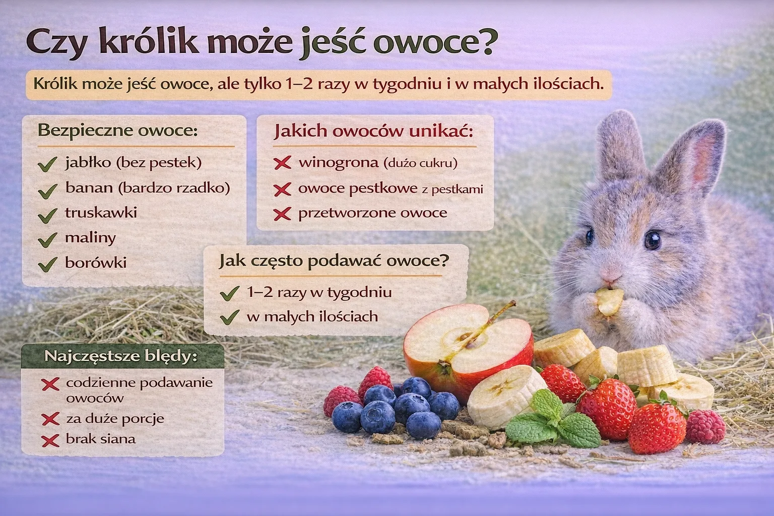 Czy królik może jeść owoce? Lista bezpiecznych i zakazanych