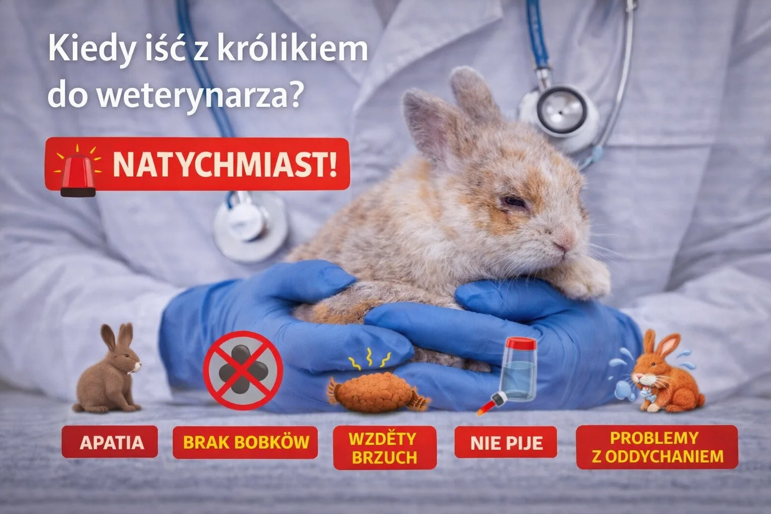 Kiedy iść z królikiem do weterynarza? Objawy, których nie wolno ignorować