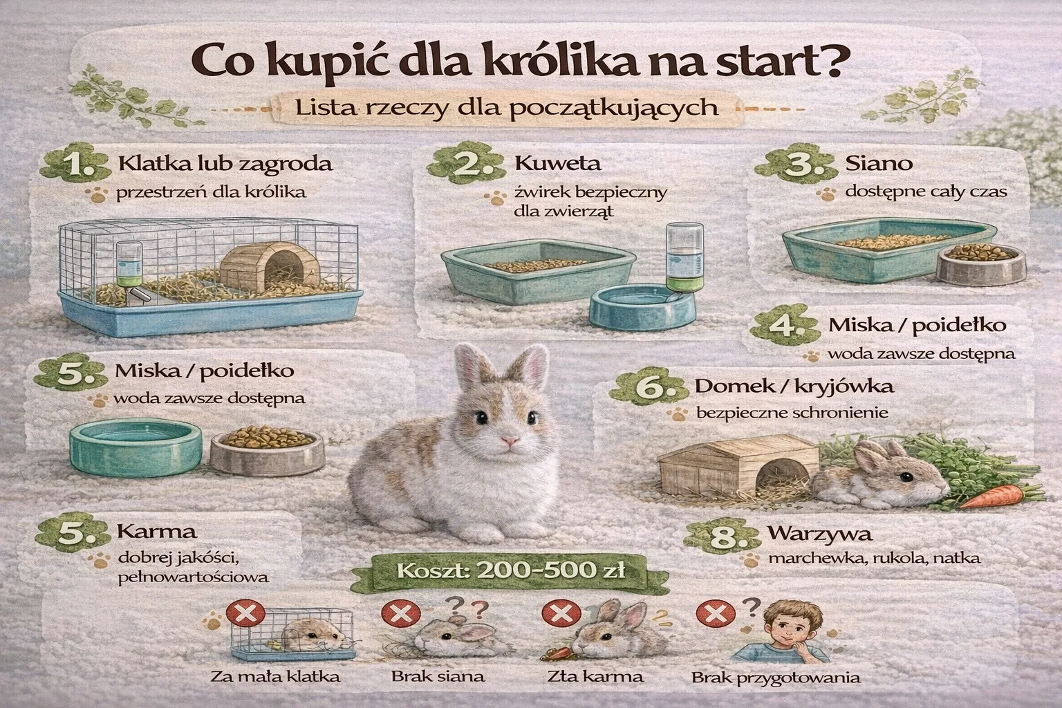 Co kupić dla królika na start? Lista rzeczy dla początkujących