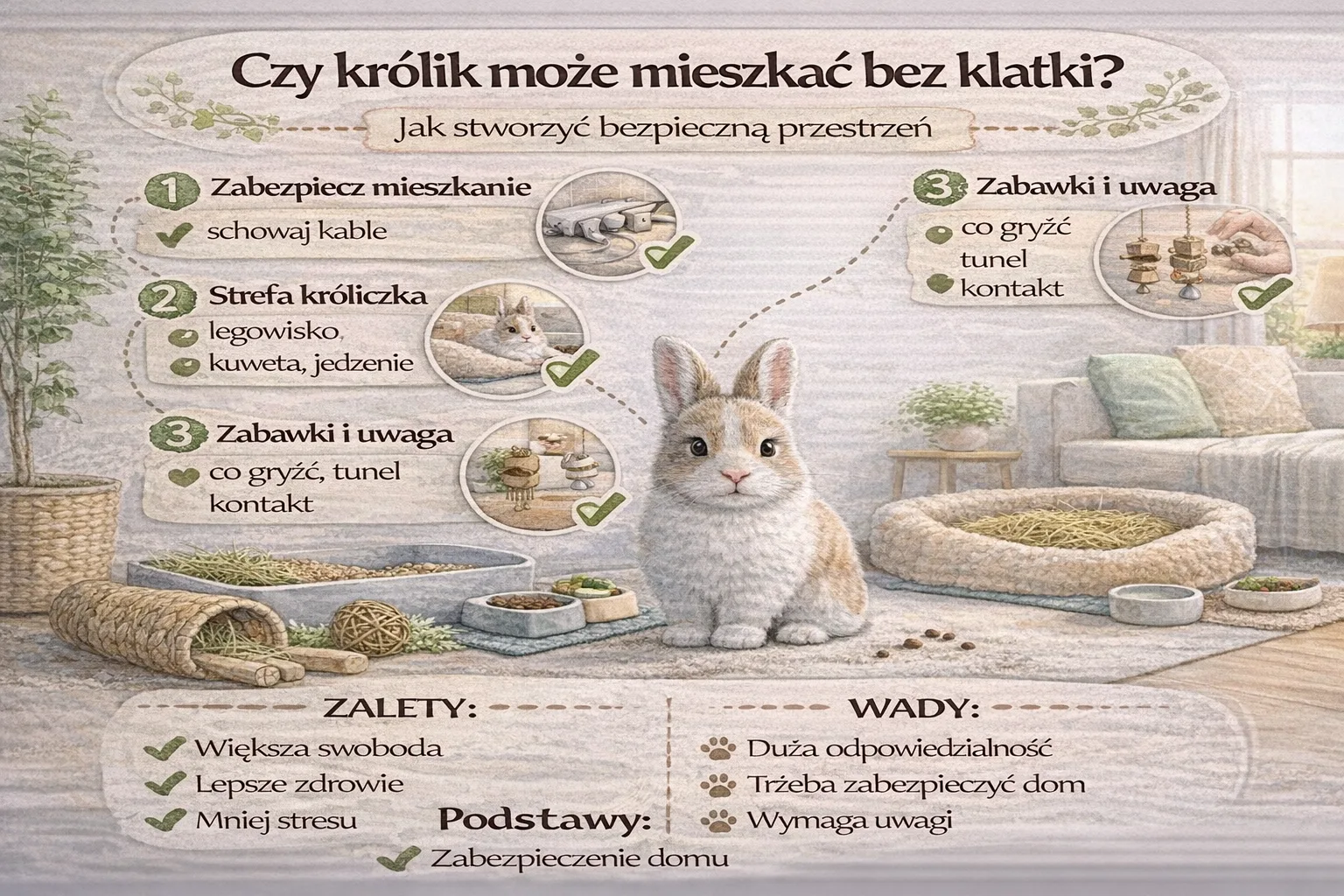 Czy królik może mieszkać bez klatki? Jak stworzyć bezpieczną przestrzeń